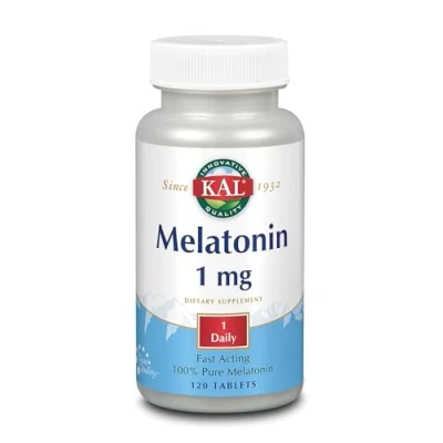 Imagen de KAL Melatonin 1 Mg 120 Comprimidos Apto para Veganos Ayuda dormir