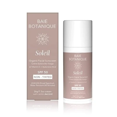 Imagen de Baie Botanique Soleil Protector solar sin color SPF 50 bio no tóxico facial comedogénico graso Protección de amplio espectro 36g