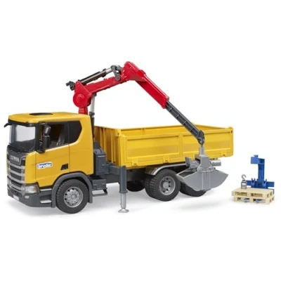 Imagen de bruder 03551 Scania Super 560R Camión de obras con grúa y 2 palets, Vehículos, Vehículo obras, grúa, Camión, Juguetes 4+ años