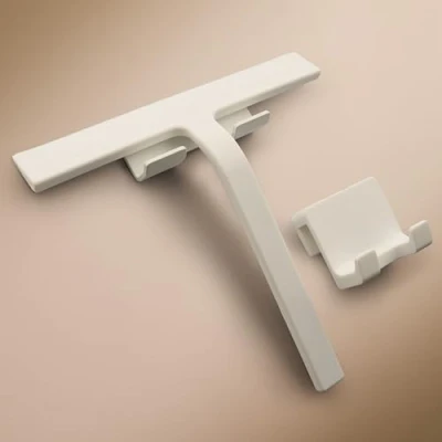 Imagen de Design Hamburgo Limpiacristales de Ducha Limpia mamparas Silicona Negro o Blanco Soporte sin Taladro Diseño Moderno para baño 23 cm