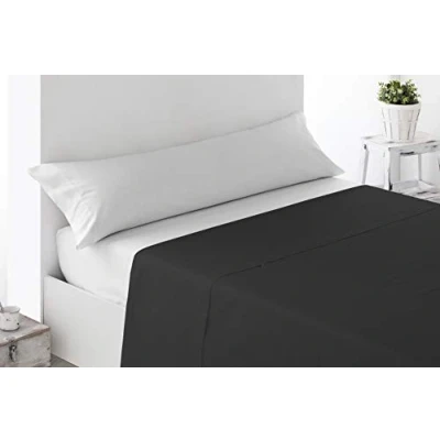 Imagen de Miracle Home Sábana Encimera Ajustable, Suave y Cómoda, Algodón 50% Poliéster, Negro, Cama 105
