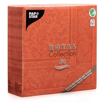 Imagen de Papstar, Royal Collection Juego de 50 servilletas (Pliegue 1/4, 40 cm x Terracota Ornaments, # 11680