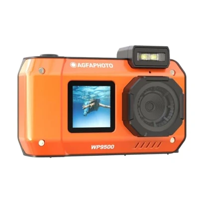 Imagen de AgfaPhoto Realishot WP9500, Cámara Digital Impermeable, Resistente al Agua 7m, 24 MP, Zoom 18X, Vídeo 4K, Doble Pantalla 2.9/1.4, Negro