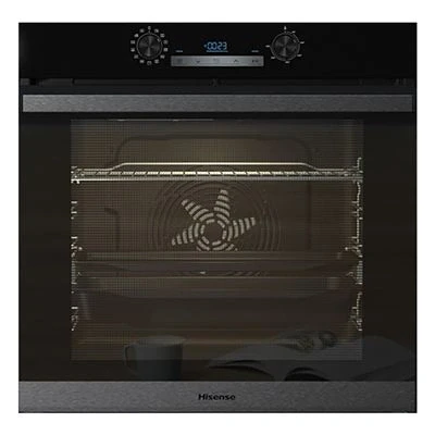 Imagen de Hisense BSA65226AB Horno Multifunción con Vapor y Función Freidora de Aire sin Aceite, Capacidad 77L, Cocción Simultanea 5 Niveles, ventilador XXL, Pizza mode 300, Puertas removibles, Negro