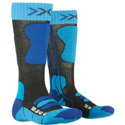 Imagen de X Socks Ski Jr 4.0, Calcetines, Unisex niños, Anthracite Melange/Electric Blue, 24 26