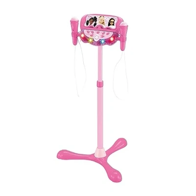 Imagen de Lexibook Barbie, Altavoz Luminoso sobre Soporte para niños, Juego Musical, Altura Ajustable, Efectos de luz, 2 micrófonos incluidos, MP3, Toma Aux in, Rosa, Color (S160BB)