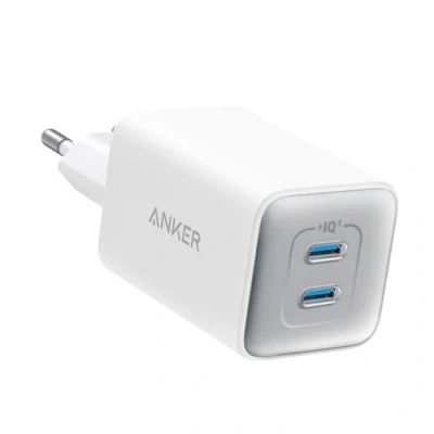 Imagen de Cargador Anker USB C 47 W, 523 (Nano 3), rápido GAN Compacto de 2 Puertos para iPhone 16/16 Plus/16 Pro Max/15/14/13, Galaxy, Pixel 4/3, iPad/iPad Mini (Cable no Incluido) Blanco