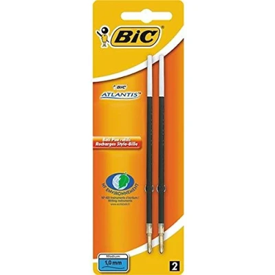 Imagen de BIC Lote de 10 juegos 2 recambios PTE Moy. 1 mm negra para bolígrafo Atlantis Classic NF