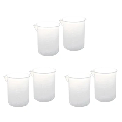 Imagen de Eoslcusmvl 6 Piezas 50 Ml Laboratorio PláStico Agua LíQuido Vaso Medidor Transparente