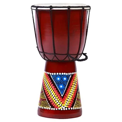Imagen de 30cm Djembe Tambor Bongo Colorido Pintado