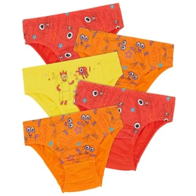 Imagen de Numberblocks Paquete de cinco calzoncillos 100% algodón, Multicolor, 4 5 Years