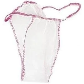Imagen de 100 piezas Tanga desechable estética, braguitas desechables para mujer, Talla única, de TNT, paquete, Color blanco., única