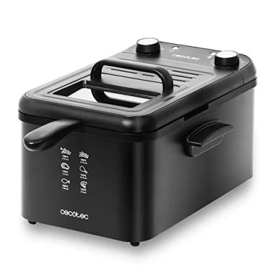 Imagen de Cecotec freidora eléctrica CleanFry Infinity 3000 Black de 3 litros Capacidad Aceite, Filtro OilCleaner, 2400 W, Temporizador 30 Minutos, Negro.