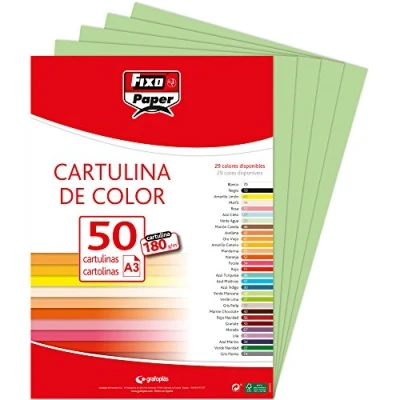 Imagen de Fixo Paper 11120328 Pack de cartulinas A3 50 unidades color verde pistacho, 180g