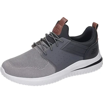 Imagen de Skechers DELSON 3.0 CICADA, Zapatillas para Hombre, Gray Black Knitted Mesh W/ Synthetic, 46 EU