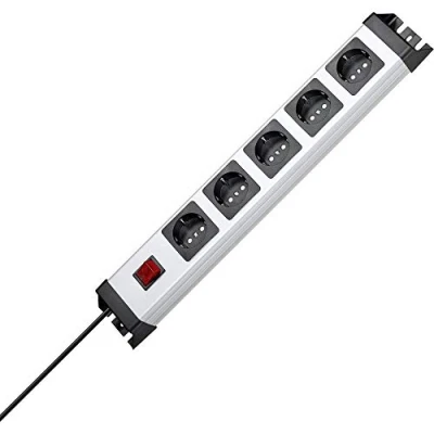 Imagen de Kopp 226620015 Powerversal Regleta de 5 enchufes (con interruptor que se ilumina, IP 20)