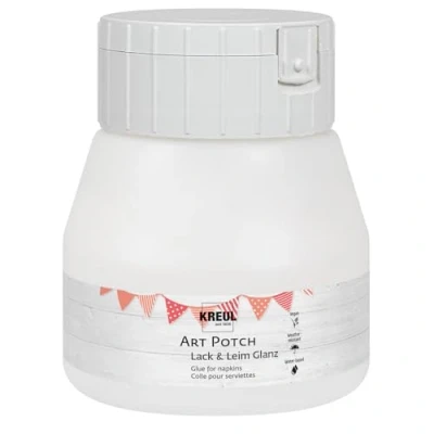 Imagen de KREUL 49152 Art Potch Pegamento transparente y brillante 250 ml a base de agua para la decoración servilleta Adecuado madera, cerámica, piedra cartón
