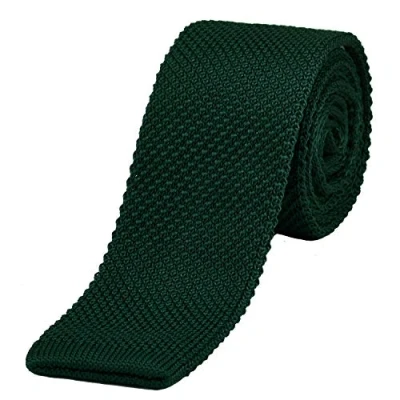 Imagen de DonDon corbata de punto estrecha color verde oscuro 5cm