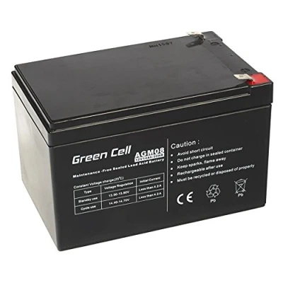 Imagen de Green Cell AGM AGM08 batería de Plomo VRLA 12 V y 14 Ah, Gel, a Prueba ciclos, Juguete eléctrico, Alarma, Corriente Emergencia, para niños, Color Negro