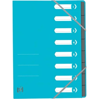 Imagen de Oxford Trieur Top File+, A4, 8 compartiments, Bleu Clair