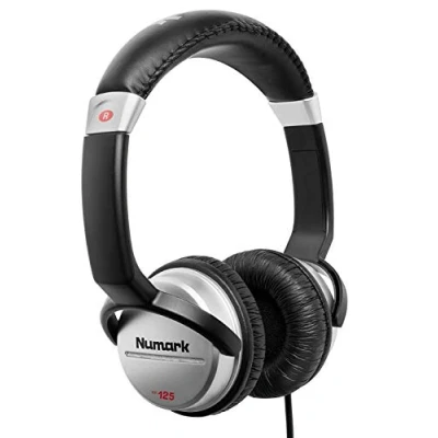 Imagen de Numark HF125 Auriculares de DJ Profesionales Ultraportátiles con Cable 1,8 m, Transductores 40 mm para Mayor Respuesta y Diseño Cerrado un Aislamiento Superior
