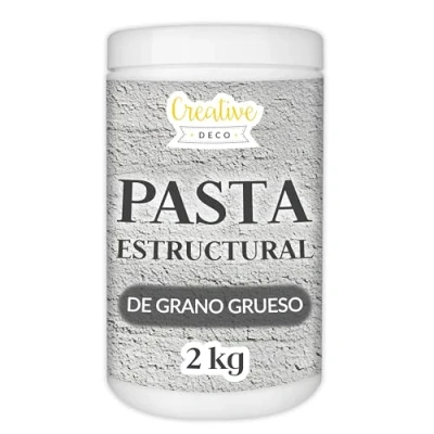Imagen de Creative Deco Pasta Estructural de Grano Grueso 2 kg Gris para Proyectos Artísticos Pintura Acrílica Fácil Usar con Espátula Crear Efectos 3D, Estructuras, Texturas