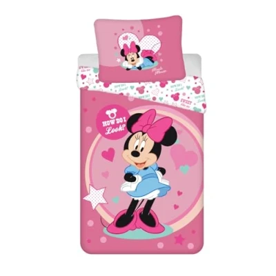Imagen de Jerry Fabrics Minnie Sweet Like me Juego de Cama Funda Nórdica 140 x 200 cm y una Almohada 70 90 cm. Poliéster