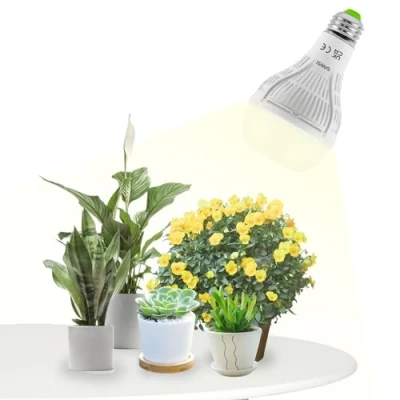 Imagen de SANSI Lampara de Plantas 200W, Bombilla Crecimiento LED E27 15W, Luz Interior Espectro Completo, Ángulo Haz 120, PPF 27 μmol/s, Cobertura Vegetal: 2x2 Sq Ft Lente Esmerilada