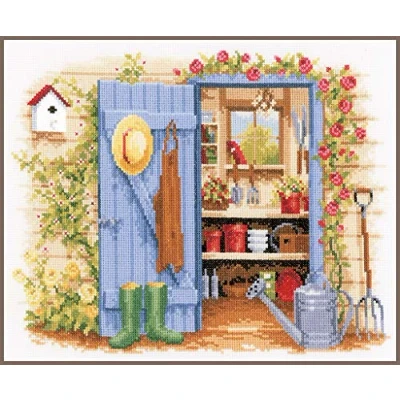 Imagen de VERVACO Vevaco Kits De Punto Cruz Contado Cuadros Decoracion DIY Creativo Kit MI Refugio JARDÍN Manualidades Arte Pared Bordar Principiantes Regalo ca. 32 x 26 cm Cross Stitch Embroidery