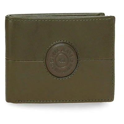 Imagen de Pepe Jeans Cracker Cartera Horizontal con Monedero Verde 11x8x1 cms Piel