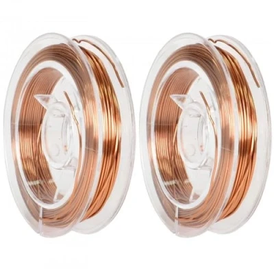 Imagen de Alambre de Cobre, 2 Rollos 0,5 mm x 10 m Bobinado Esmaltado Cobre Conductor, Envoltura Magnética para Transformadores Generadores Inductancia Motores