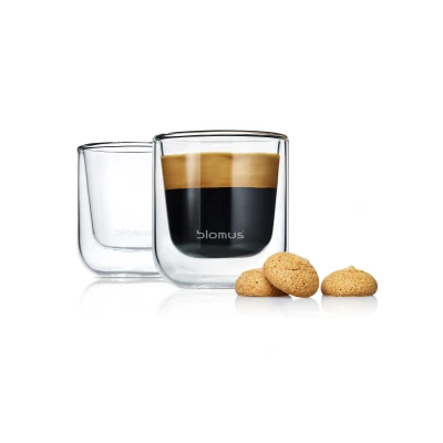 Imagen de Blomus Juego de 2 Vasos Latte Macchiato Nero (65 mm)