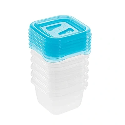 Imagen de keeeper Fredo Fresh Set de 6 fiambreras, x 90, PP, Azul, 6x 90 ml