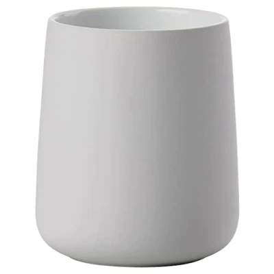 Imagen de Zone Denmark Nova Vaso para Cepillo de Dientes Porcelana con Revestimiento Suave, diámetro 8 cm, Altura 10 Color Gris