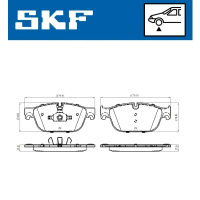 Imagen de SKF VKBP 80269 E Juego de pastillas freno con contacto avisador desgaste