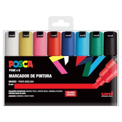 Imagen de UNI Posca Set PC 8K Basic Pack 8 rotuladores