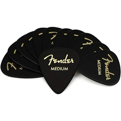 Imagen de Fender Celuloide clásico, negro, forma 351, mediano, 12 unidades