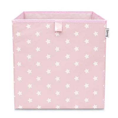 Imagen de LIFENEY Caja de almacenamiento con diseño estrellas en color rosa I juguetes adecuada para estantes dados organizadora la habitación los niños Cesta