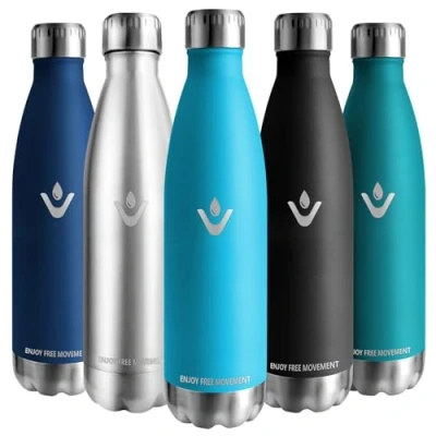 Imagen de Vikaster Botella agua termica, 750ml acero inoxidable, Mantener 12H Caliente/24 Frío, Termo Sin BPA, termica Niños, Adultos, Deporte, Oficina, Exteriores