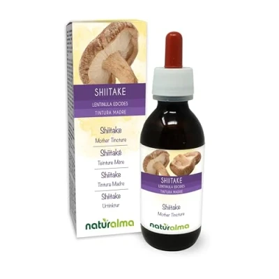 Imagen de Shiitake o Seta china (Lentinula edodes) hongo Tintura Madre sin alcohol Naturalma Extracto líquido gotas 120 ml Complemento alimenticio Vegano