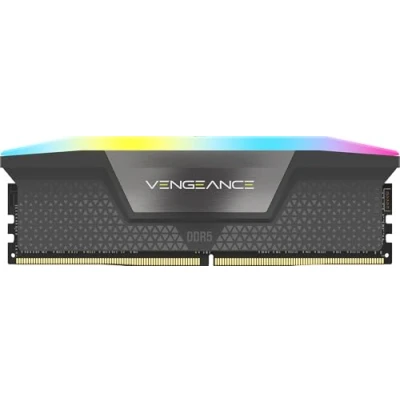 Imagen de CORSAIR Vengeance RGB DDR5 RAM 16GB (1x16GB) 5200MHz CL40 40 77 1.25V AMD Expo Intel XMP 3.0 Memoria de Ordenador Sobremesa Gris (CMH16GX5M1B5200Z40)
