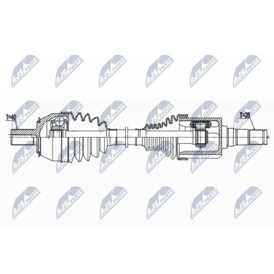 Imagen de NTY NPW VV 143 Árbol de Transmisión Eje delantero, izquierda 602 automática VOLVO: S80 II, V60 I