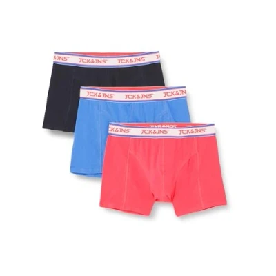 Imagen de JACK &amp; JONES Jacmike Solid Trunks 3 Pack Bóxer, Blazer/Pack: Palace Blue Pink Yarrow, XL para Hombre