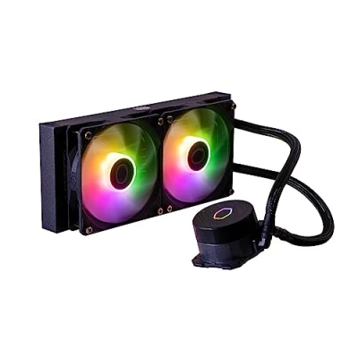 Imagen de Cooler Master MasterLiquid 240L Core ARGB Refrigeración Líquida para CPU Bomba de Doble Cámara Gen S, Radiador y Ventiladores 120mm ARGB, Brackets LGA 1700 AM5 Negro