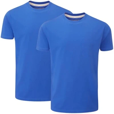 Imagen de Charles Wilson Paquete 2 Camisetas Cuello Redondo (XXL, Azure Blue (0824))