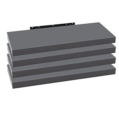 Imagen de WOLTU Estanteria Pared, Estante Flotante, Juego de 4 Pared Madera MDF, para salón, Cocina, Pasillo RG9316dgr