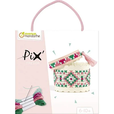 Imagen de Avenue Mandarine KC128C Caja Pix&#039;tesor con pulsera y de lentejuelas para coser, color rosa