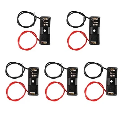 Imagen de HALJIA 5 unidades de 12 V A23L 23 A plástico con clip resorte para batería, caja almacenamiento cables alambre, color negro