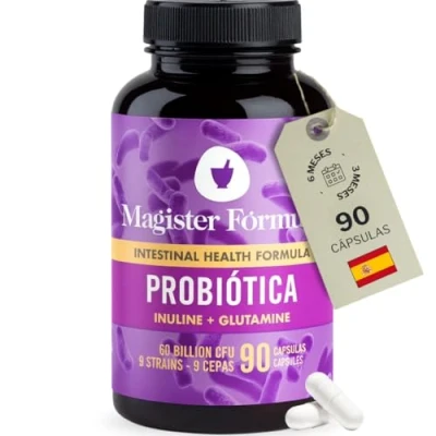 Imagen de Probióticos y Prebióticos Intestinales Con Inulina Glutamina Sistema Inmunológico, Colon Irritable 90 Cápsulas Repara Flora Intestinal Vaginal Amplio Espectro 60 Mil Millones UFC