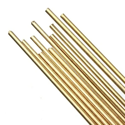 Imagen de 10 unids barra de latón sólido redondo varillas 4mm x 100mm varilla redonda stock para cuchillo mango parte bricolaje juguetes accesorios